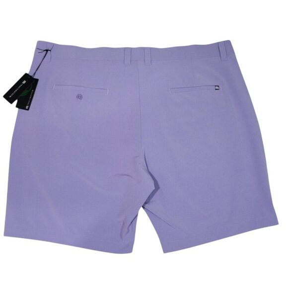 Travis Mathew Shorts Men Size 42 Performance Golf Tech Chino Lavender Preppy NEW - Picture 2 of 16